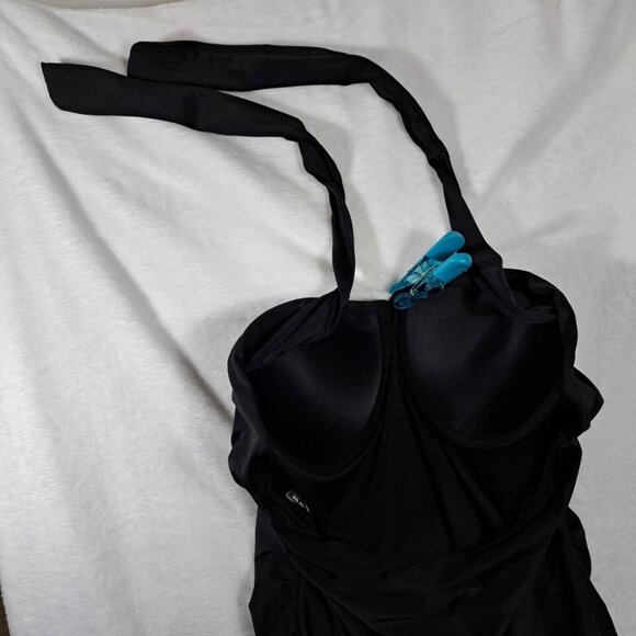 COCOSHIP Womens Swimsuit Black Size 5XL Halter One‎ Piece - Picture 7 of 15